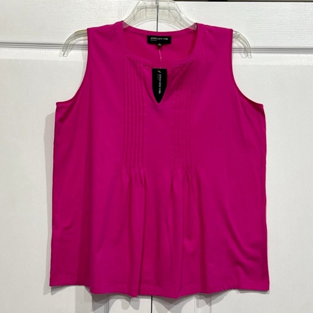 NWT Jones New York Hot Pink V-Neck Sleeveless Top - size 1X